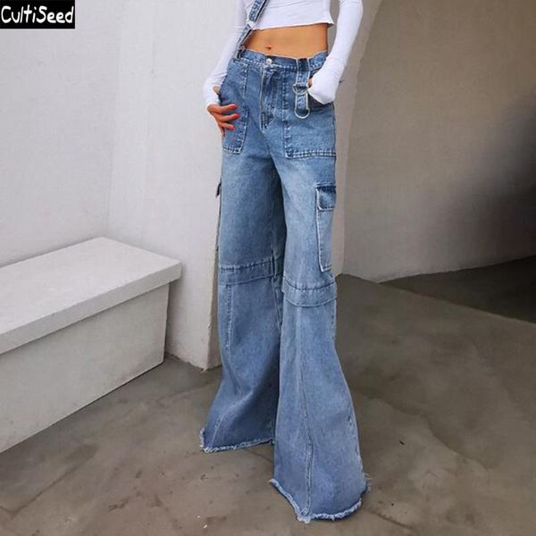 cultiseed women personality big pockets patchwork one shoulder strap denim jeans pant female new fashion loose wide leg trousers, Blue
cultiseed women personality big pockets patchwork one shoulder strap denim jeans pant female new fashion loose wide leg trousers, Blue