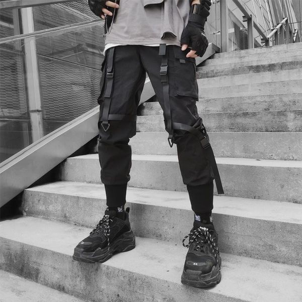 men's pants autumn and winter dark tide brand three dimensional pocket ribbon paratrooper functional overalls fashion, Black
men's pants autumn and winter dark tide brand three dimensional pocket ribbon paratrooper functional overalls fashion, Black