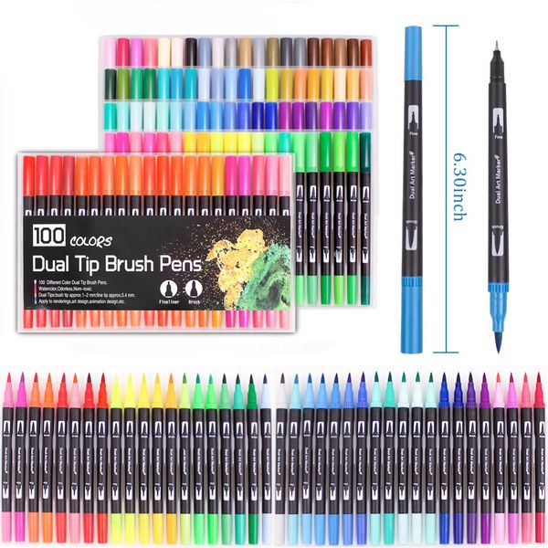 dual markers brush pen set brush tips & colored fine point pen set for lettering writing coloring drawingplanner art supplier
dual markers brush pen set brush tips & colored fine point pen set for lettering writing coloring drawingplanner art supplier