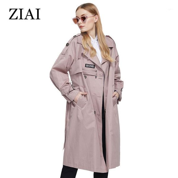 ziai 2020 trench coat women long pink solid female waterproof letter outwear zipper long sleeve zs-72611, Tan;black
ziai 2020 trench coat women long pink solid female waterproof letter outwear zipper long sleeve zs-72611, Tan;black
