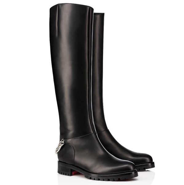 elegant winter brand women's knee boots red bottom croche cate black calf leather lug sole lady booty red sole combat booties eu43
elegant winter brand women's knee boots red bottom croche cate black calf leather lug sole lady booty red sole combat booties eu43