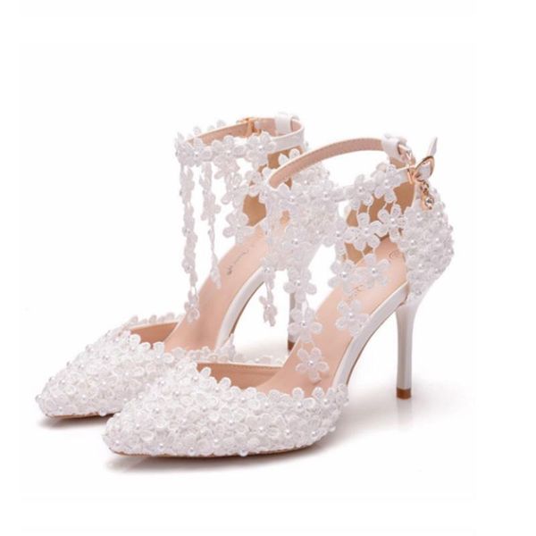 high heeled shoes women sandals women wedding shoes banquet white lace fringed high-heeled sandals, Black
high heeled shoes women sandals women wedding shoes banquet white lace fringed high-heeled sandals, Black