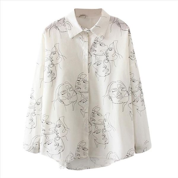 fashion womens long sleeve anime face print shirt simple solid color casual turn down colla loose travel long sleeve, White
fashion womens long sleeve anime face print shirt simple solid color casual turn down colla loose travel long sleeve, White
