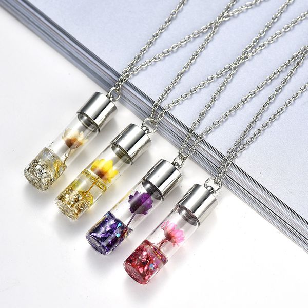 s1848 fashion jewelry bottle pendant necklace glass dry flower slide pendant necklace, Silver
s1848 fashion jewelry bottle pendant necklace glass dry flower slide pendant necklace, Silver