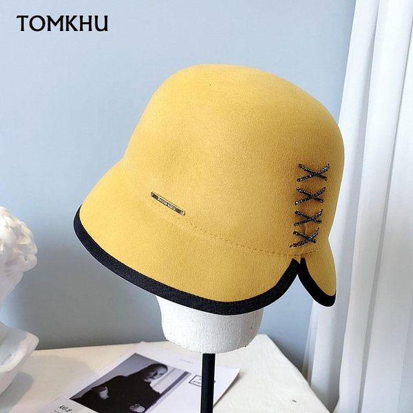 stingy brim hats style japanese wool felt hat female autumn winter literature art basin cap back split edging fashion, Blue;gray
stingy brim hats style japanese wool felt hat female autumn winter literature art basin cap back split edging fashion, Blue;gray