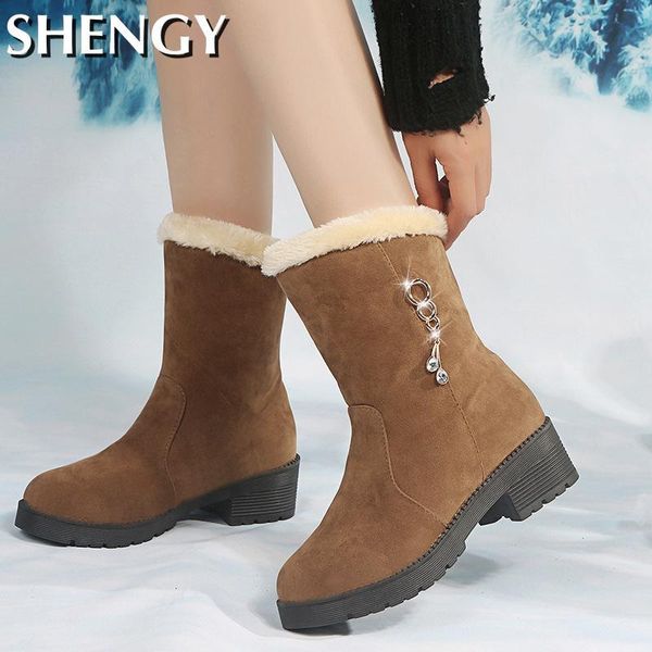 boots winter women fur warm snow ladies flock crystal bubber heels mid-calf casual walking comfortable shoes for female, Black
boots winter women fur warm snow ladies flock crystal bubber heels mid-calf casual walking comfortable shoes for female, Black