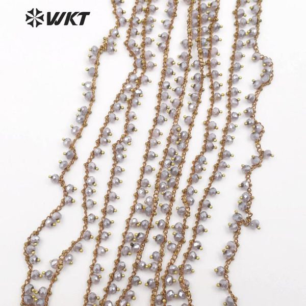 wt-rbc064 wkt new coming 3*4mm beads rosary chains with copper wire wrapped natural crystal faceted bead in light purple for diy, Silver
wt-rbc064 wkt new coming 3*4mm beads rosary chains with copper wire wrapped natural crystal faceted bead in light purple for diy, Silver