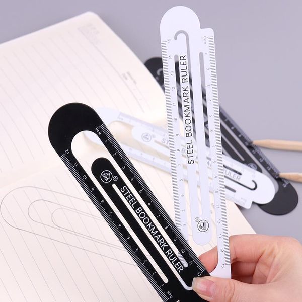 1pc 12cm15cm Steel Ruler Metal Ruler Metal Bookmarks School Supplies Drawing Supplies 1pc Sqccvf