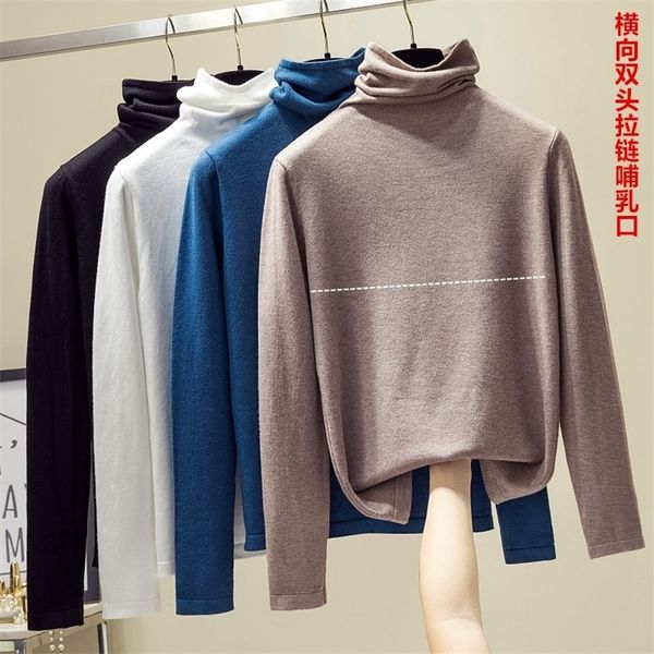 8192# autumn winter thick warm soft knitted maternity nursing shirts high neck feeding clothes for pregnant women pregnancy lj201123, White
8192# autumn winter thick warm soft knitted maternity nursing shirts high neck feeding clothes for pregnant women pregnancy lj201123, White