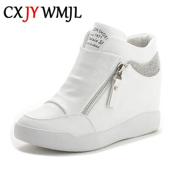 women wedge sneakers side zipper pu leather casual shoes sequins thick bottom white shoe women's internal heighten flat sneaker 1020, Black;white
women wedge sneakers side zipper pu leather casual shoes sequins thick bottom white shoe women's internal heighten flat sneaker 1020, Black;white
