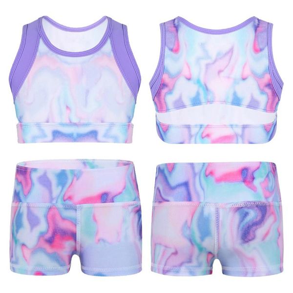 clothing sets kids girls colorful stretchy sports dance tanks crop with boy-cut high waist shorts bottoms for gymnastic workout, White
clothing sets kids girls colorful stretchy sports dance tanks crop with boy-cut high waist shorts bottoms for gymnastic workout, White