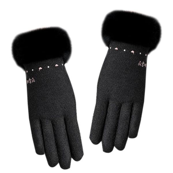 women winter full finger gloves plush lined heart embroidery touchscreen mittens, Blue;gray
women winter full finger gloves plush lined heart embroidery touchscreen mittens, Blue;gray