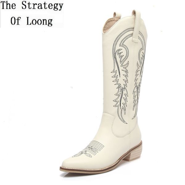 spring autumn thick heels pointed toe genuine leather women long western boots zipper flowers ladies knee-high botas 20200820, Black
spring autumn thick heels pointed toe genuine leather women long western boots zipper flowers ladies knee-high botas 20200820, Black