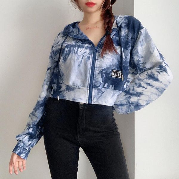 womens short coat jacket casual tie-dye letters hooded short sweatershirt with pocket zipper-up autumn outerwear jacket, Black
womens short coat jacket casual tie-dye letters hooded short sweatershirt with pocket zipper-up autumn outerwear jacket, Black
