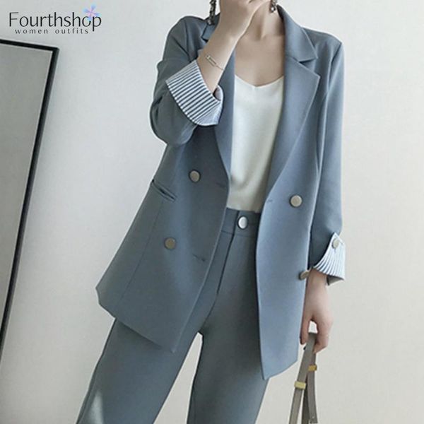 2020 autumn two piece set women suits business work temperament double-breasted blazer set office lady formal pant suits female, White;black
2020 autumn two piece set women suits business work temperament double-breasted blazer set office lady formal pant suits female, White;black