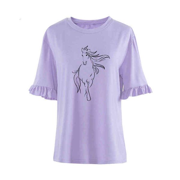 summer creative horse women cotton tassel casual t-shirt clothing animals tees petal sleeve o-neck womens t shirt, White
summer creative horse women cotton tassel casual t-shirt clothing animals tees petal sleeve o-neck womens t shirt, White