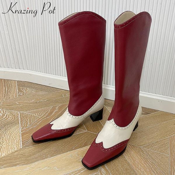 krazing pot genuine leather square toe mixed colors patchwork retro thigh high riding boots handmade slip on knee-high boots l63, Black
krazing pot genuine leather square toe mixed colors patchwork retro thigh high riding boots handmade slip on knee-high boots l63, Black