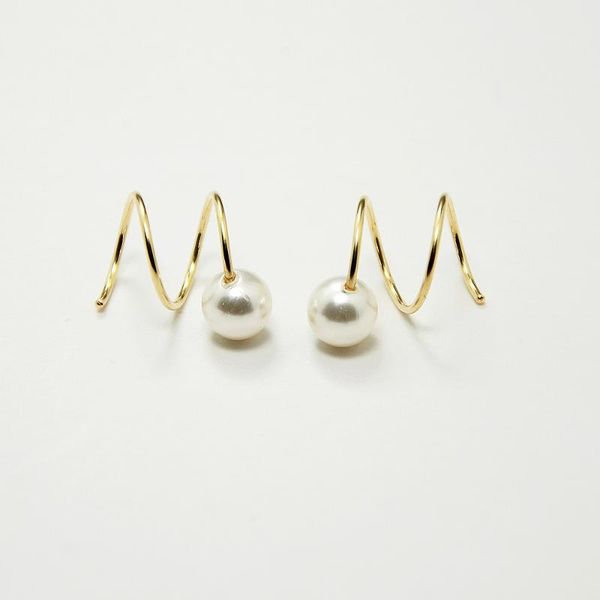domino handmade spiral pearl earrings earring screw hoop earrings minimalist delicate gift, Golden;silver
domino handmade spiral pearl earrings earring screw hoop earrings minimalist delicate gift, Golden;silver