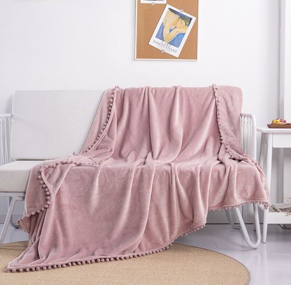 new solid color flannel skin friendly blanket tassel ball air conditioning small blanket thickened thermal blanket
new solid color flannel skin friendly blanket tassel ball air conditioning small blanket thickened thermal blanket