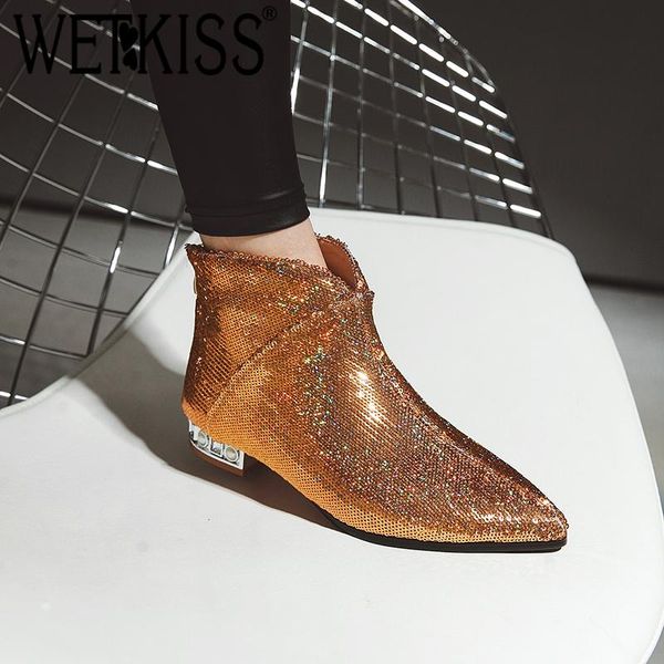 boots wetkiss ankle women booties 2021 pointed toe bling pearl footwear zip female thick heels shoes black plus size 32-43
boots wetkiss ankle women booties 2021 pointed toe bling pearl footwear zip female thick heels shoes black plus size 32-43