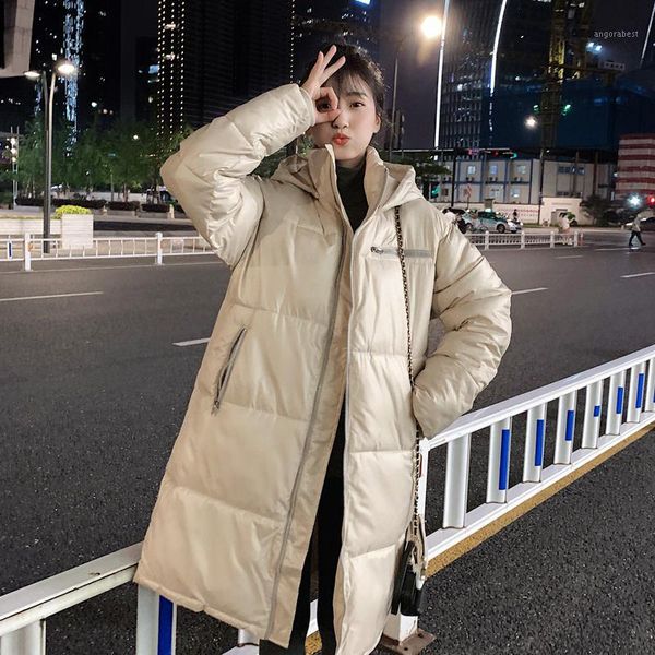 hooded black parkas korean style down cotton winter jacket women thicken warm long coat loose casual straight coat women c65271
hooded black parkas korean style down cotton winter jacket women thicken warm long coat loose casual straight coat women c65271