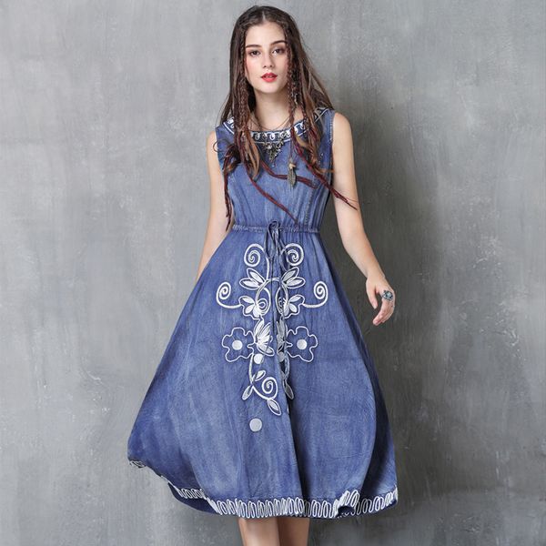 women's 2021 black friday summer wear new vest denim skirt fashion rope embroidered dress a82039, White
women's 2021 black friday summer wear new vest denim skirt fashion rope embroidered dress a82039, White
