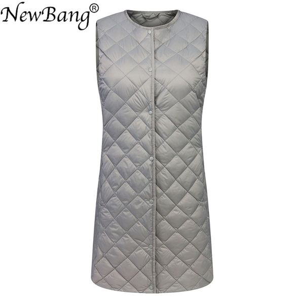 newbang matt fabric long women's vest ultra light down vest women waitcoat female slim sleeveless without collar jacket 201102, Black;white
newbang matt fabric long women's vest ultra light down vest women waitcoat female slim sleeveless without collar jacket 201102, Black;white