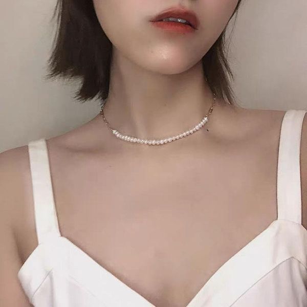 chokers gold color chain stitching natural round pearl chocker necklace delicate metal clavicle female jewelry weddings, Golden;silver
chokers gold color chain stitching natural round pearl chocker necklace delicate metal clavicle female jewelry weddings, Golden;silver
