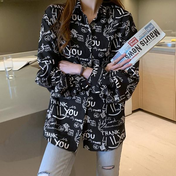 new arrival women's blouses long sleeve lapel woman shirt letter printing button design, White
new arrival women's blouses long sleeve lapel woman shirt letter printing button design, White