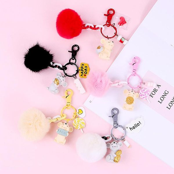 unique cute pvc resin lucky mouse keychain lovely fur pompom animal rat keyring holder women bag accessories charm jewelry1, Silver
unique cute pvc resin lucky mouse keychain lovely fur pompom animal rat keyring holder women bag accessories charm jewelry1, Silver
