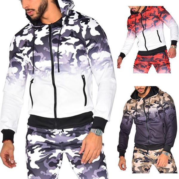 2020 autumn men's camouflage print sweatshirt fashion hooded pullover long sleeve zipper gradient cropped hooded jacket, Black;white
2020 autumn men's camouflage print sweatshirt fashion hooded pullover long sleeve zipper gradient cropped hooded jacket, Black;white