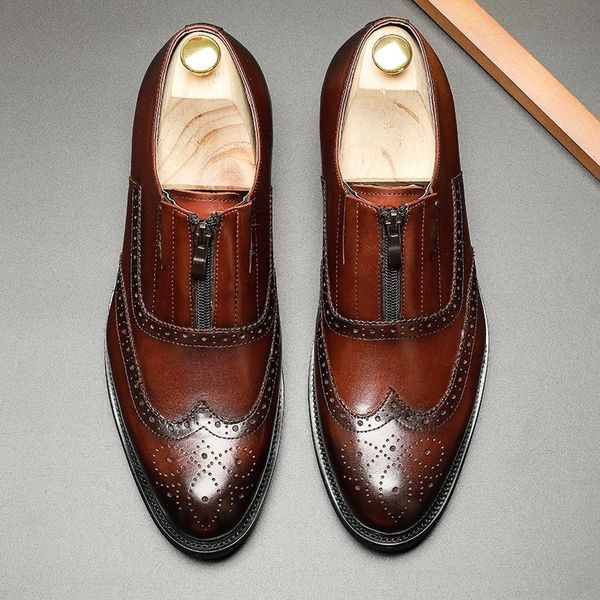 phenkang men genuine leather formal shoes pointed toe sharp zipper oxford dress wedding party business platform shoes, Black
phenkang men genuine leather formal shoes pointed toe sharp zipper oxford dress wedding party business platform shoes, Black