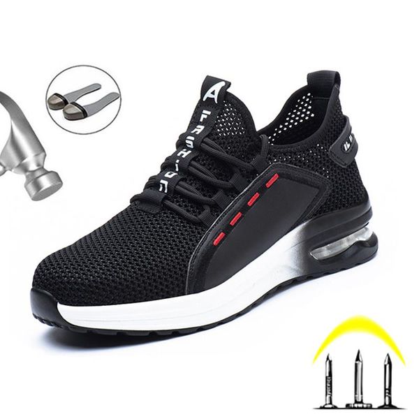 lightweight men's safety shoes work boots steel toe safety boots anti-smashing outdoor sneakers ryder breathable work sneakers, Black
lightweight men's safety shoes work boots steel toe safety boots anti-smashing outdoor sneakers ryder breathable work sneakers, Black