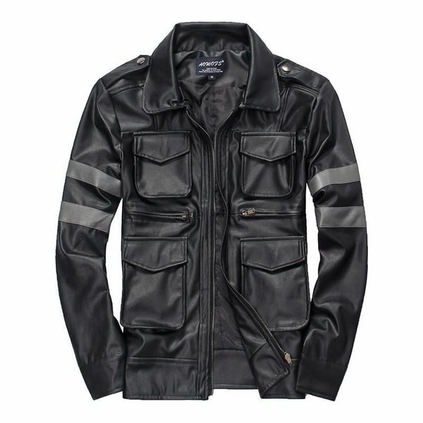 turn-down collar short men leather jackets pu handsome multi pocket motorcycle leather jackets black
turn-down collar short men leather jackets pu handsome multi pocket motorcycle leather jackets black