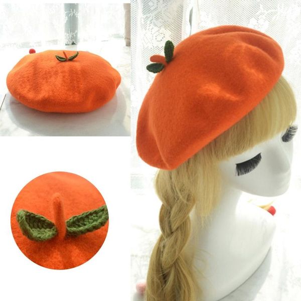 winter faux wool beret cap cute green leaves kawaii orange fruit painter hat x7ya, Blue;gray
winter faux wool beret cap cute green leaves kawaii orange fruit painter hat x7ya, Blue;gray