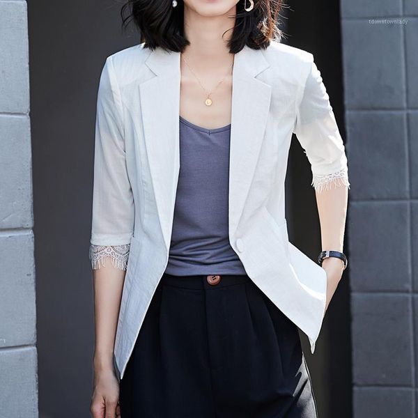 women's suits & blazers summer women slim small blazer coat 2021 casual jacket half sleeve one button suit lady work wear jacket1, White;black
women's suits & blazers summer women slim small blazer coat 2021 casual jacket half sleeve one button suit lady work wear jacket1, White;black