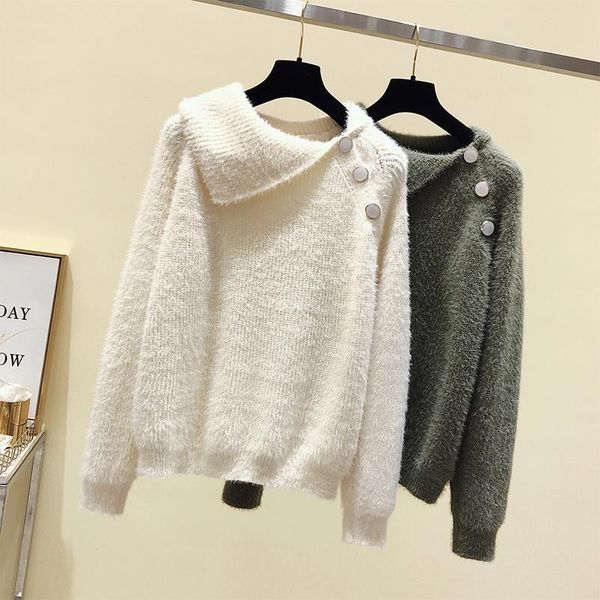 women fashion autumn winter warm mohair button oversize pullover long sleeve casual loose sweater knitted apricot green, White;black
women fashion autumn winter warm mohair button oversize pullover long sleeve casual loose sweater knitted apricot green, White;black
