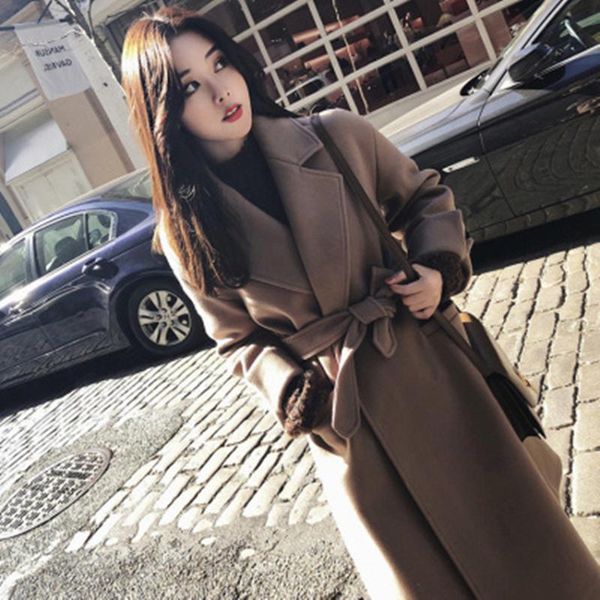 new 2021european style winter wool coat women blend long sleeve lady elegant thick long jacket coats female cardigan outerwear, Black
new 2021european style winter wool coat women blend long sleeve lady elegant thick long jacket coats female cardigan outerwear, Black