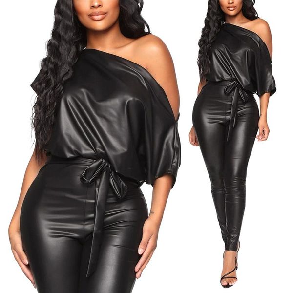 2021 new fashion women pu leather romper black crew neck wet look bodycon bandage party club jumpsuits, Black;white
2021 new fashion women pu leather romper black crew neck wet look bodycon bandage party club jumpsuits, Black;white