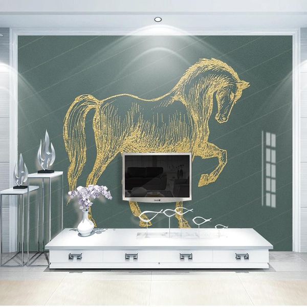 custom wallpaper light luxury hand-painted golden horse mural wall cloth living room tv sofa wall decoration 3d papel de parede
custom wallpaper light luxury hand-painted golden horse mural wall cloth living room tv sofa wall decoration 3d papel de parede