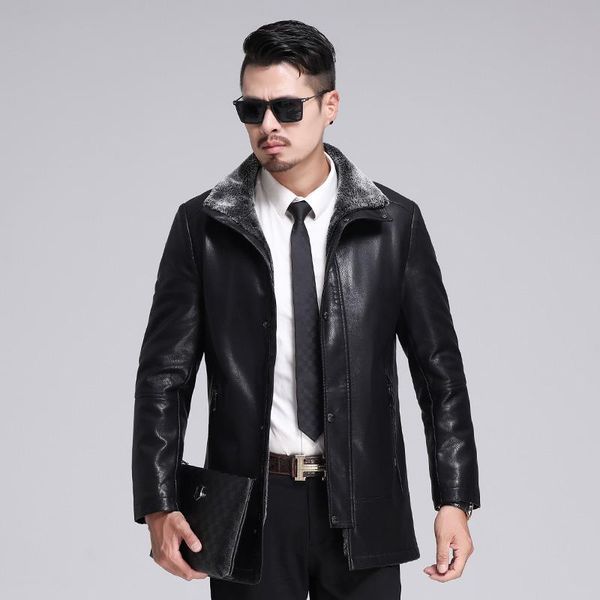 new men's winter leather jacket casual coat fur collar thick velvet warm motorcycle leather jackets parkas jaqueta masculino, Black
new men's winter leather jacket casual coat fur collar thick velvet warm motorcycle leather jackets parkas jaqueta masculino, Black