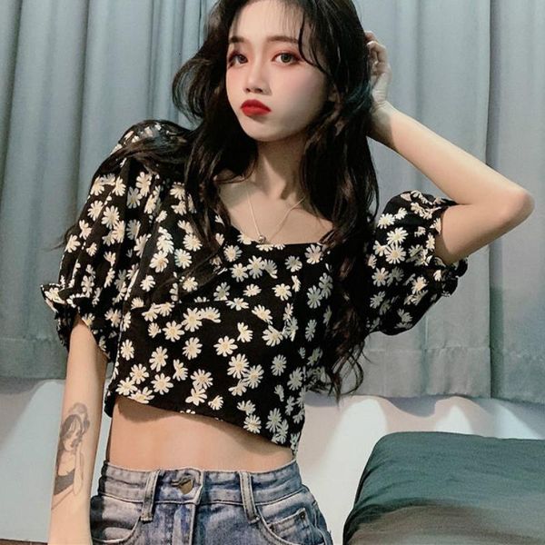 crop women daisy short blouse 2020 summer fashion floral shirt casual chiffon plus size women blouses, White
crop women daisy short blouse 2020 summer fashion floral shirt casual chiffon plus size women blouses, White