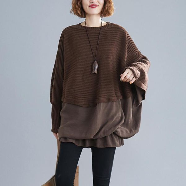 johnature women pullover sweaters patchwork knitted 2020 new autumn bat sleeve female vintage loose casual sweaters, White;black
johnature women pullover sweaters patchwork knitted 2020 new autumn bat sleeve female vintage loose casual sweaters, White;black