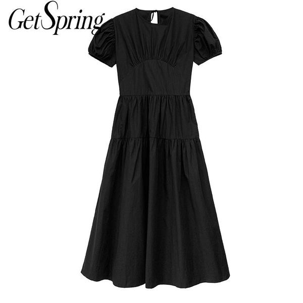 casual dresses getspring women dress puff sleeve cotton shirt black khaki vintage long summer clothes 2021 fashion, Black;gray 
casual dresses getspring women dress puff sleeve cotton shirt black khaki vintage long summer clothes 2021 fashion, Black;gray