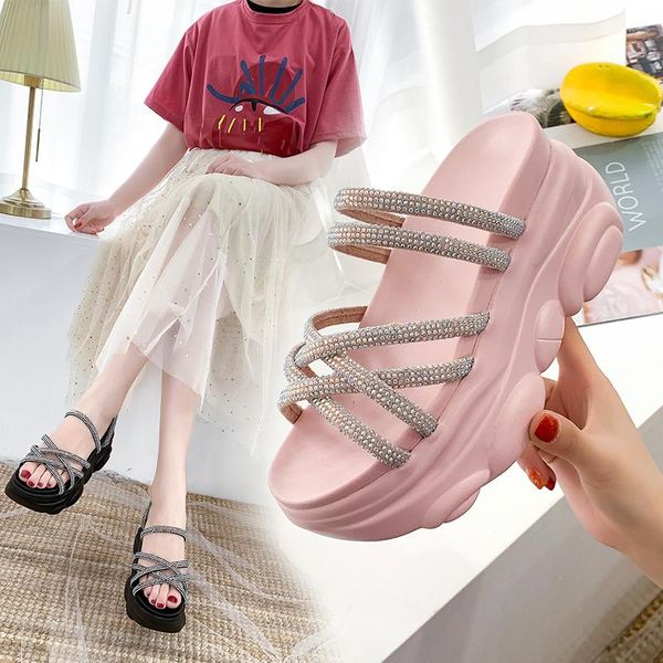 new sandals women genuine leather sandals thick heel slippers woman platform wedges summer shoes pumps slippers, Black
new sandals women genuine leather sandals thick heel slippers woman platform wedges summer shoes pumps slippers, Black