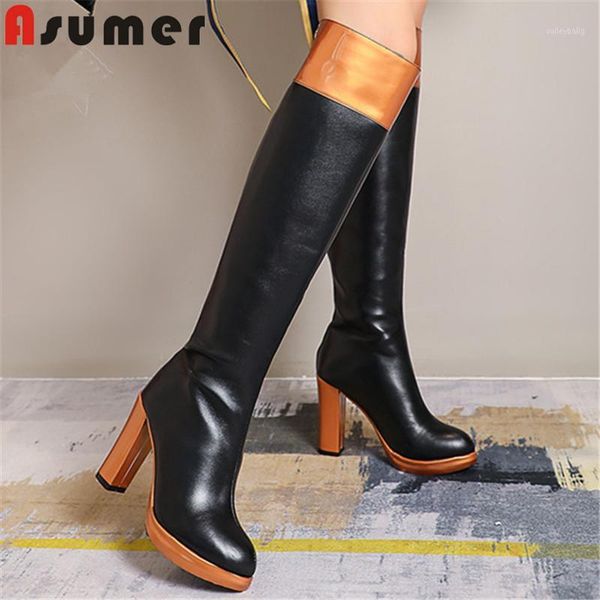 asumer 2020 knee high boots women mixed colors round toe party prom shoes autumn winter high heel platform boots woman1, Black
asumer 2020 knee high boots women mixed colors round toe party prom shoes autumn winter high heel platform boots woman1, Black