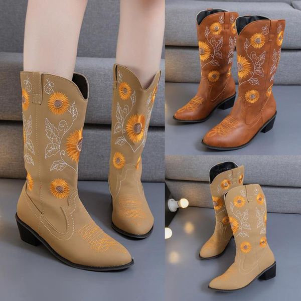 platform boots women's thick heel mid-calf boots woman embroidered short plus size fashion round toe botas de mujer, Black
platform boots women's thick heel mid-calf boots woman embroidered short plus size fashion round toe botas de mujer, Black