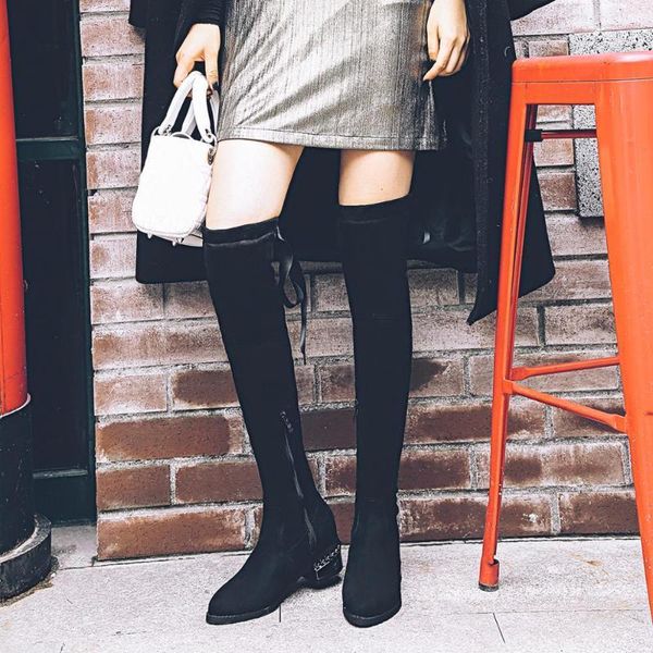 oversized knee high boots, women's, thick heels, autumn and winter 2020 ties, elastic thin boots, cotton boots1, Black
oversized knee high boots, women's, thick heels, autumn and winter 2020 ties, elastic thin boots, cotton boots1, Black