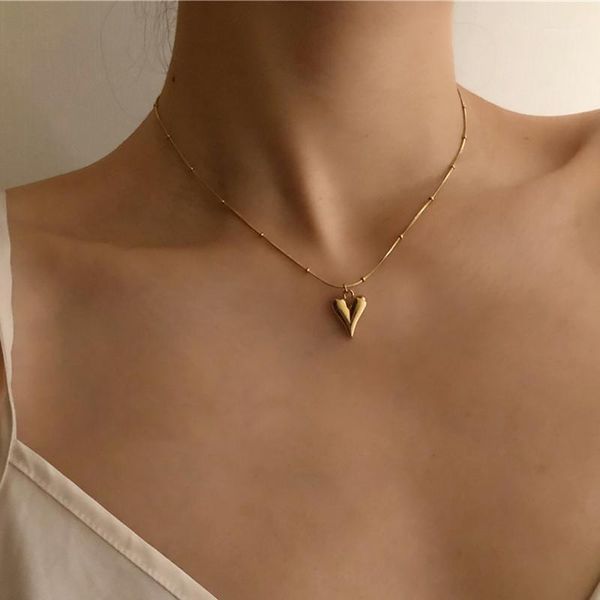 chokers ghidbk stainless steel beaded snake chain heart pendant necklaces rose gold color charm choker necklace women jewelry accessory1, Golden;silver
chokers ghidbk stainless steel beaded snake chain heart pendant necklaces rose gold color charm choker necklace women jewelry accessory1, Golden;silver