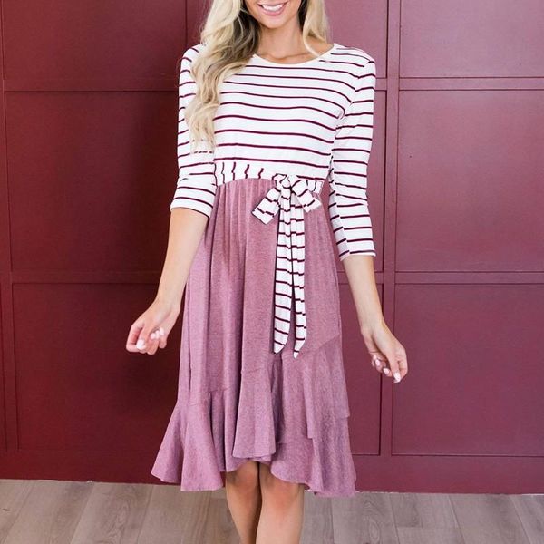 women's dress 2021 spring long-sleeved stripe lace casual robe woman party dress irregular stitching vestidos sundress sukienka, Black;gray
women's dress 2021 spring long-sleeved stripe lace casual robe woman party dress irregular stitching vestidos sundress sukienka, Black;gray